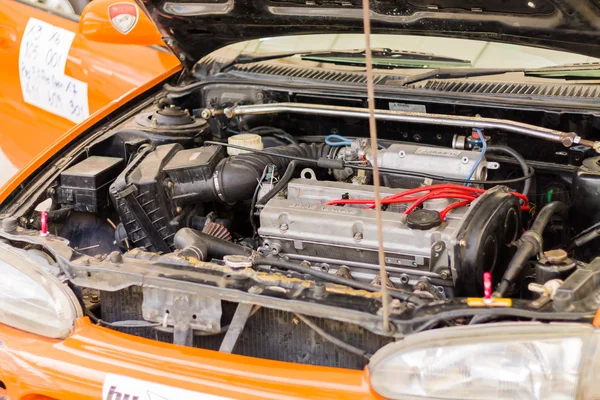 Detail of  Racing cars and Part of car engine — Stock Photo, Image