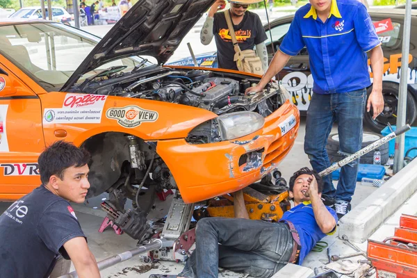 Detail of  Racing cars and Part of car engine