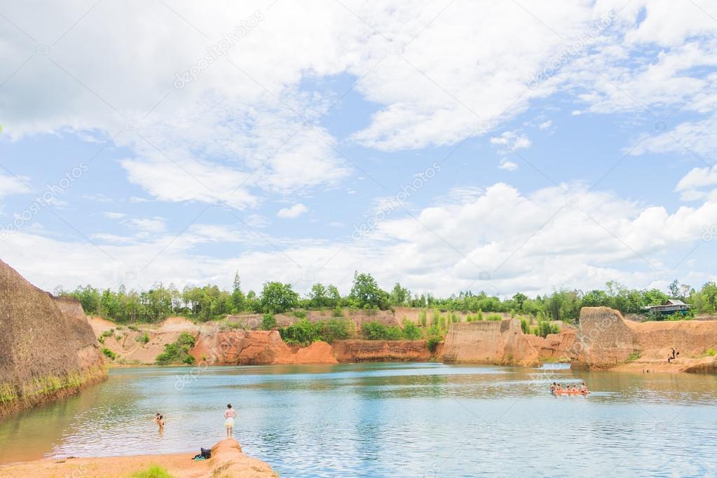 Grand canyon chiang mai ,quarry pond for swimming lake at  Chian