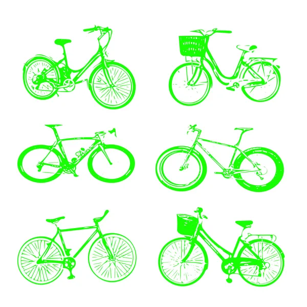 Collezione silhouette bicicletta isolata su bianco — Foto Stock