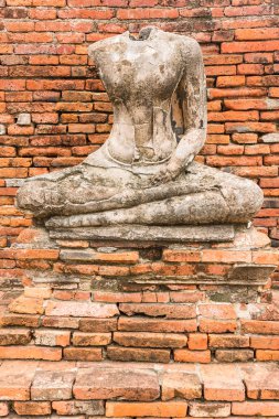Wat Chaiwatthanaram Ayutthaya, Tayland eski Buda heykeli