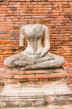 Wat Chaiwatthanaram Ayutthaya, Tayland eski Buda heykeli