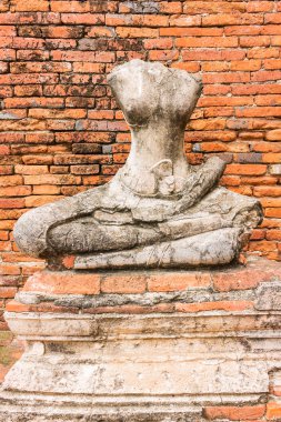 Wat Chaiwatthanaram Ayutthaya, Tayland eski Buda heykeli