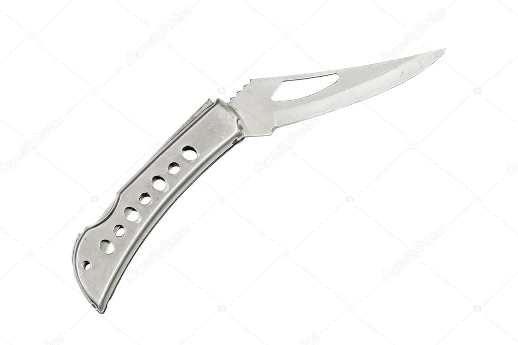 Metal knife  isolated on white background with Clipping path