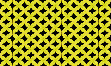 Siyah zemin üzerine sarı yapraklar desen izole