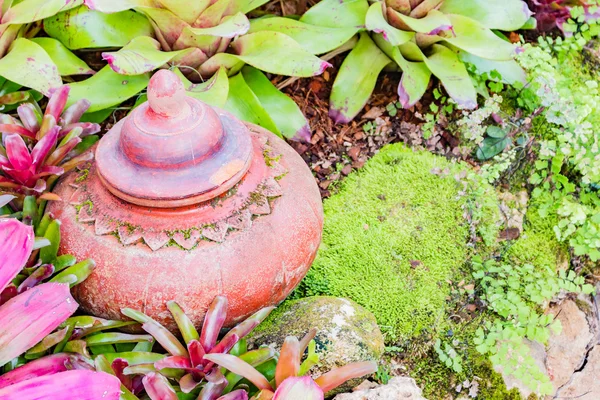 Alte Töpferwaren im Garten — Stockfoto