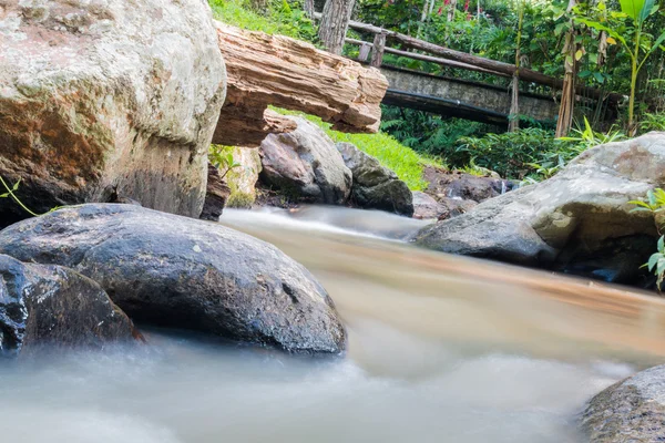 Vattenfall i skogen — Stockfoto