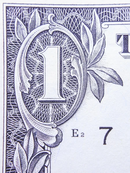 Closeup of Detail on the US $1 dollar — Stock Photo, Image