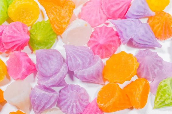 Colorful Gummy candy rainbow on white background — Stock Photo, Image
