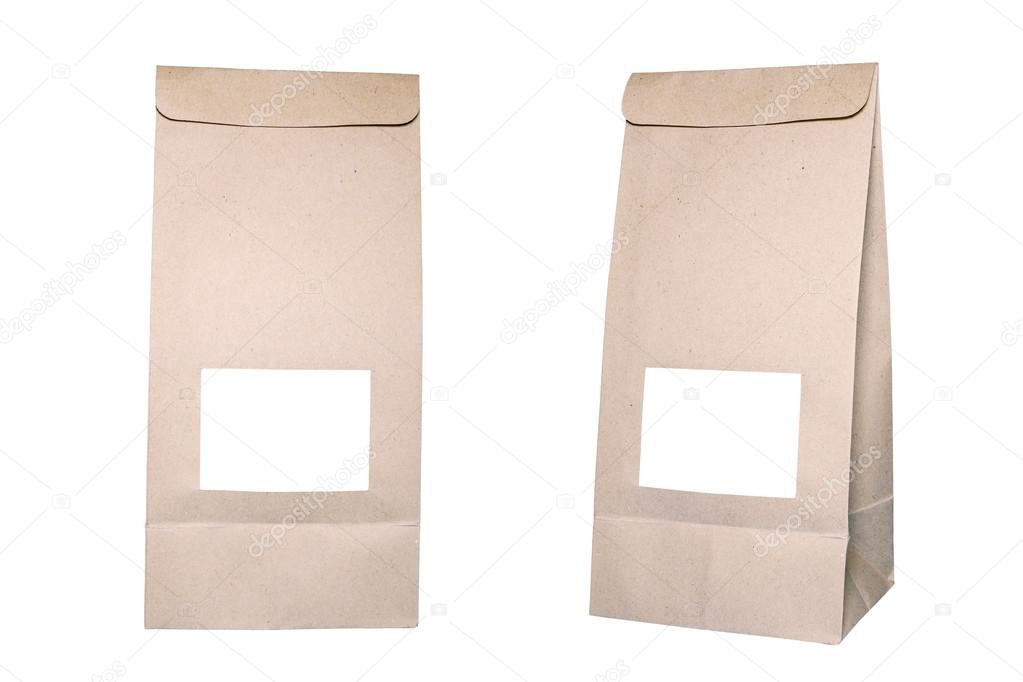 Paper bag isolated on white background with Clipping path