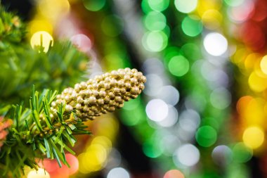 Noel arka plan üzerinde süslemeleri ile arka plan bulanıklık