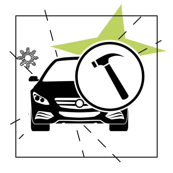 Vlakke Stijl Van Automotive Symbool Illustratie Van Een Sedan Auto — Stockvector