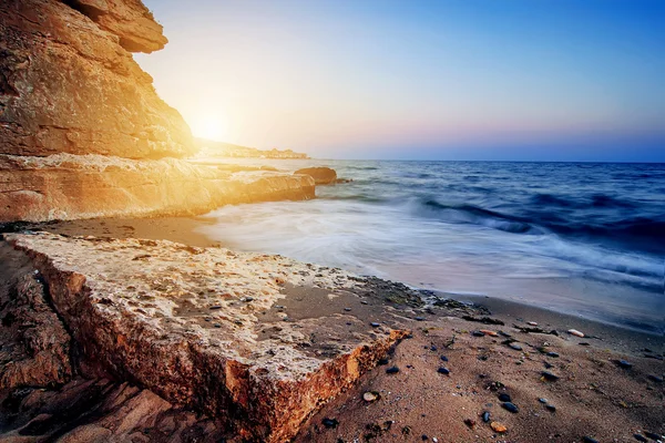 Красивый Закат Пляже Океана Природный Летний Фон — стоковое фото