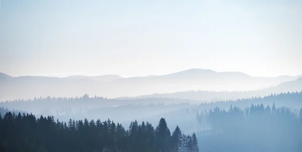 Panoramic Mountaines View Natural Winter Background — Stock Photo, Image