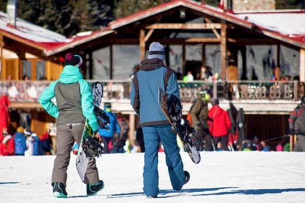 Bansko Bulgarien Januari 2016 Människor Skidåkning Skidort — Stockfoto