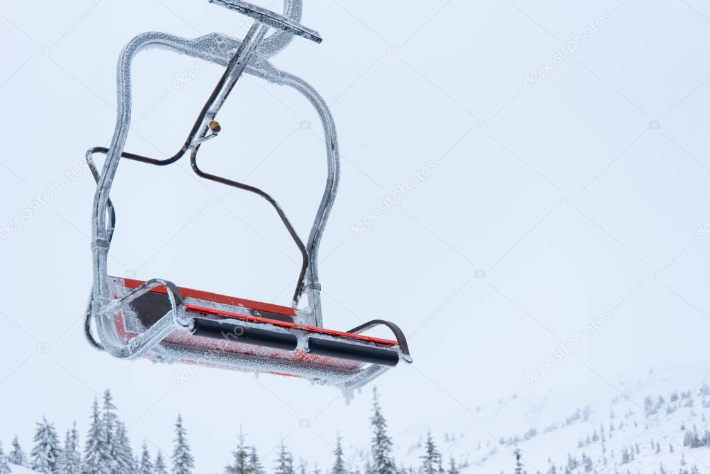 blue cable car lift at ski resort