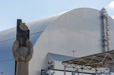 Çernobil Nükleer Santral Reaktörü 4 üzerinde yeni bir güvenli bölge. Çernobil kemeri. Ukrayna