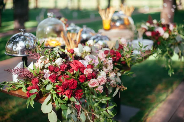 Decoração Banquete Casamento Com Flores — Fotografia de Stock