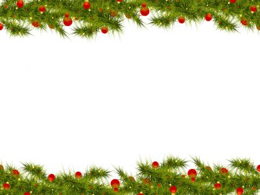 Kış geçmiş izole Noel ağacı dalı ile