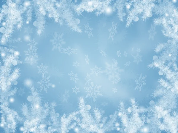 Kerstmis textuur met sneeuwvlok en xmas boomtakken, decora — Stockfoto