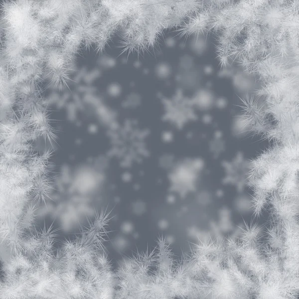 Рождественская текстура со снежинками и ветками елки, декор — стоковое фото