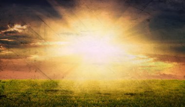 kırsal alanda, doğal grunge vintage backgr taze yeşil çimen