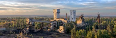 kömür madeni panorama. Donetsk, Ukrayna