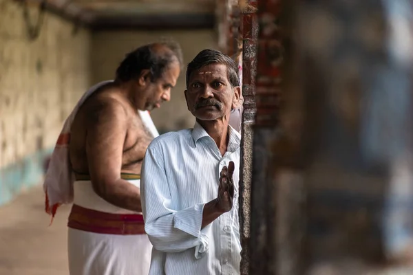 Mayiladuthurai Tamil Nadu India Febrero 2020 Retrato Franco Anciano Indio — Foto de Stock