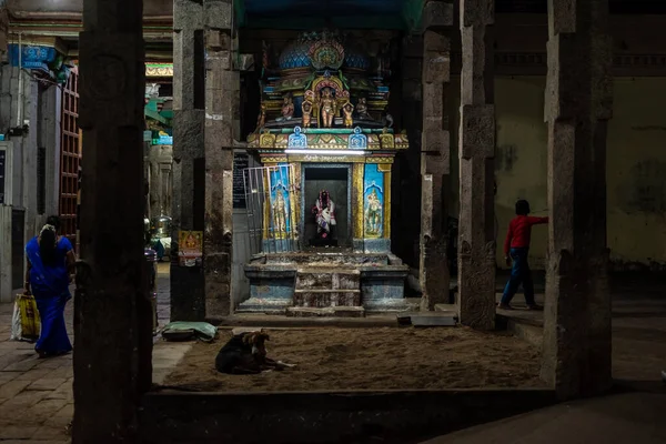 Kumbakonam Tamil Nadu Indie Luty 2020 Kolorowe Sanktuarium Wewnątrz Starożytnej — Zdjęcie stockowe