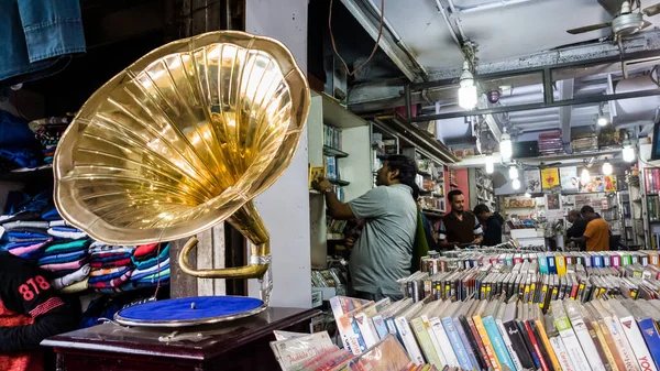Kolkata West Bengal India January 2018 Golden Gramophone Display Music — Stock Photo, Image