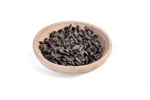 Sunflower Seeds Plate White Background — Stock Photo, Image