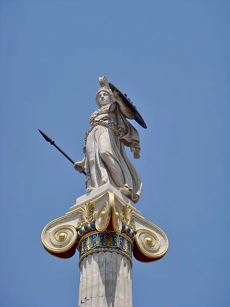 Statue of Athena the defender Academy, Athens — Stock Photo, Image