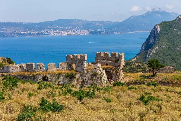 Vista sobre a baía de Navarino a partir de frotress Paleokastro — Fotografia de Stock