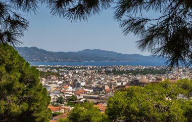Şehir Kalamata, Peloponnese, Yunanistan görünümünü