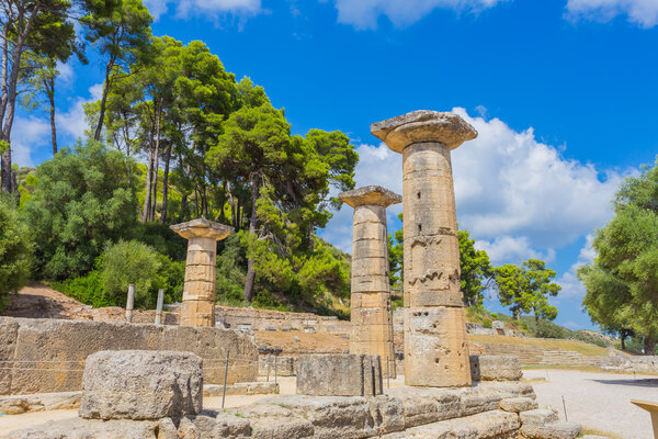 ruins in Ancient Olympia, Elis, Greece
