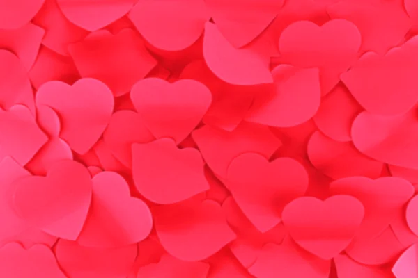 Achtergrond wazig. rode harten en lippen patroon — Stockfoto