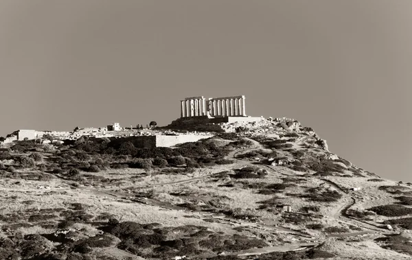 Il tempio di Poseidone a Capo Sounio, Grecia — Foto Stock