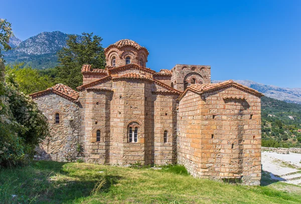 Bizans Kilisesi ortaçağ şehir Mystras, Peloponnes, Yunanistan