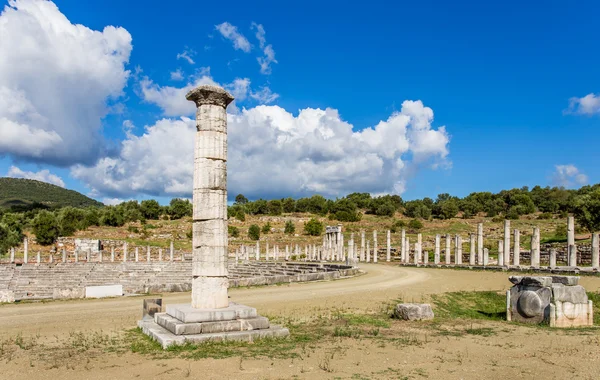 Hedra kolumn i antika Messina, Peloponnesus, Grekland — Stockfoto