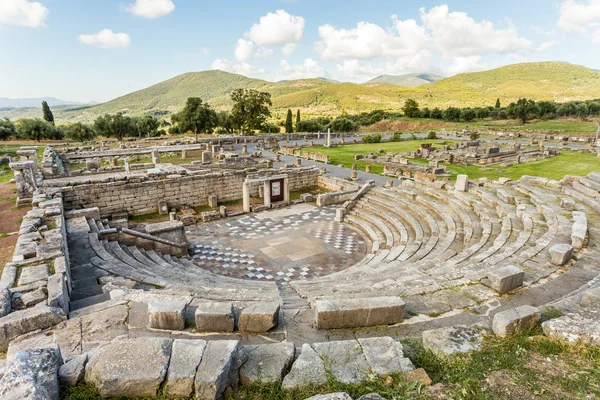 Ruines de théâtre dans la Messénie antique, Péloponnes, Grèce — Photo