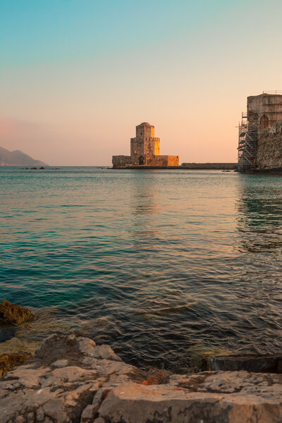 The Bourtzi tower, Methoni, Peloponnese, Greece.
