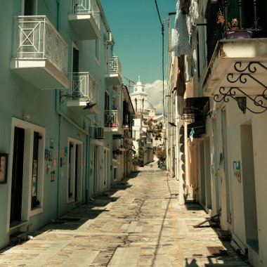 street in old town of Kalamata city, Messenia, Greece clipart
