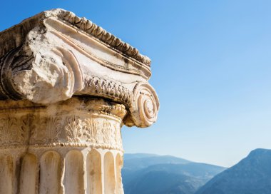 capital of Ionian order column in Ancient Delphi clipart