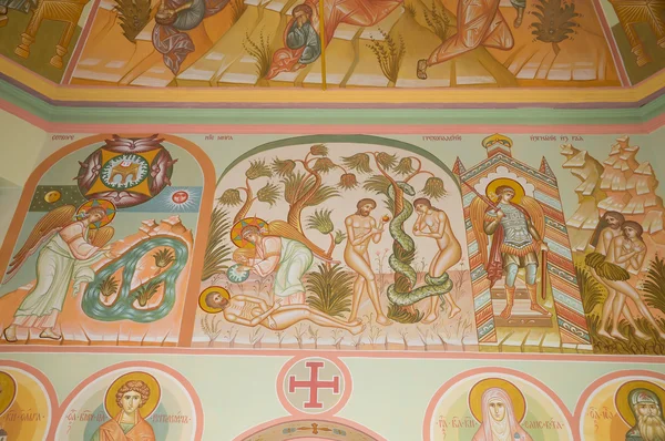 Фрески в церкві Трійці (Троїцький скиту селища, Нижегородська область) — стокове фото