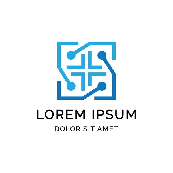 Kare bağlantılı logo tasarımı çizimi
