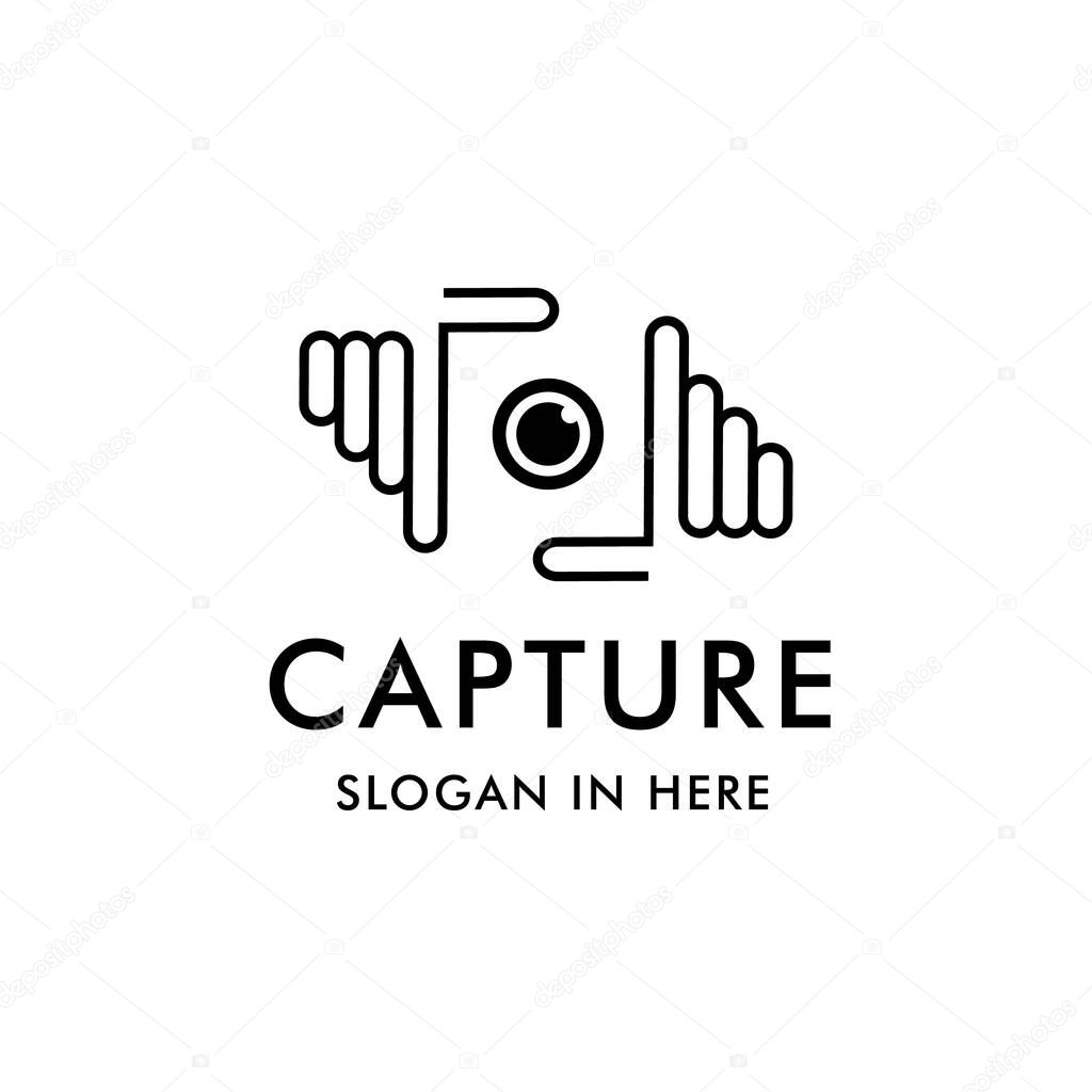 Capture hand logo design illustration