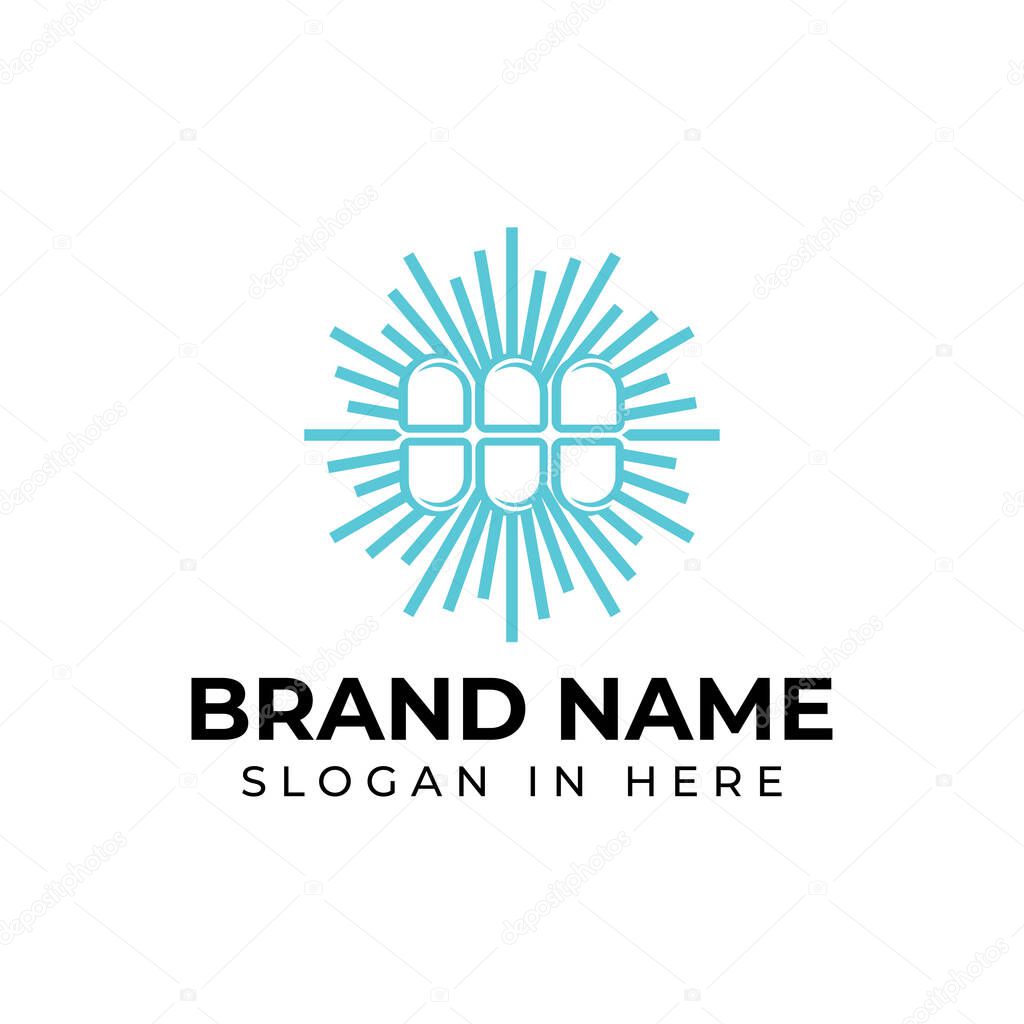Bright shine teeth logo vector illustration design