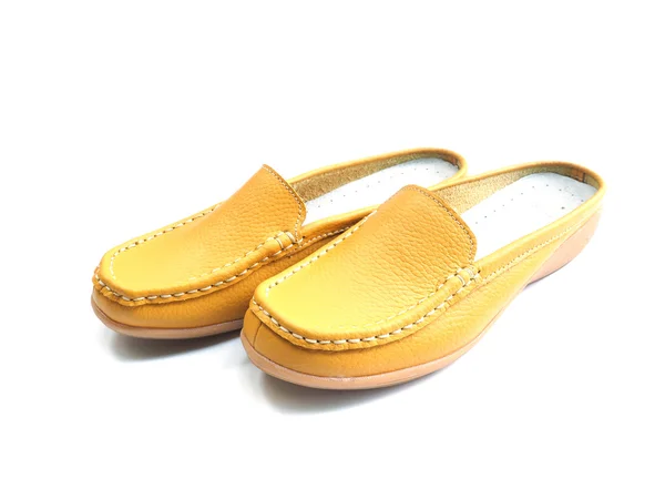 Yellow leather shoes — Stock Photo, Image