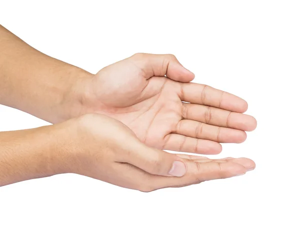 Two hands holding sign — Stock Photo, Image