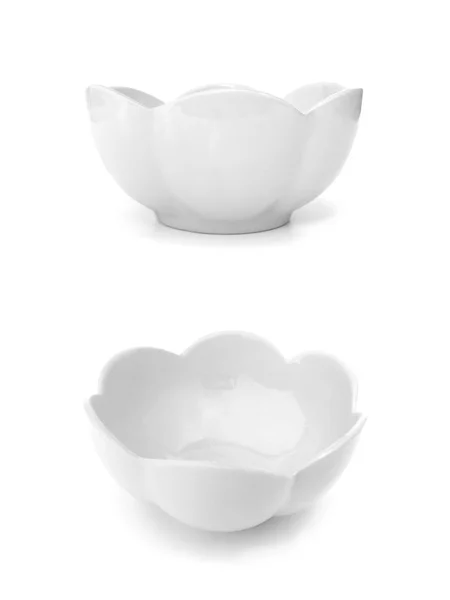 Порожня біла керамічна миска — стокове фото